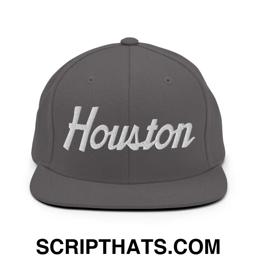 Houston Script Snapback Hat Dark Grey