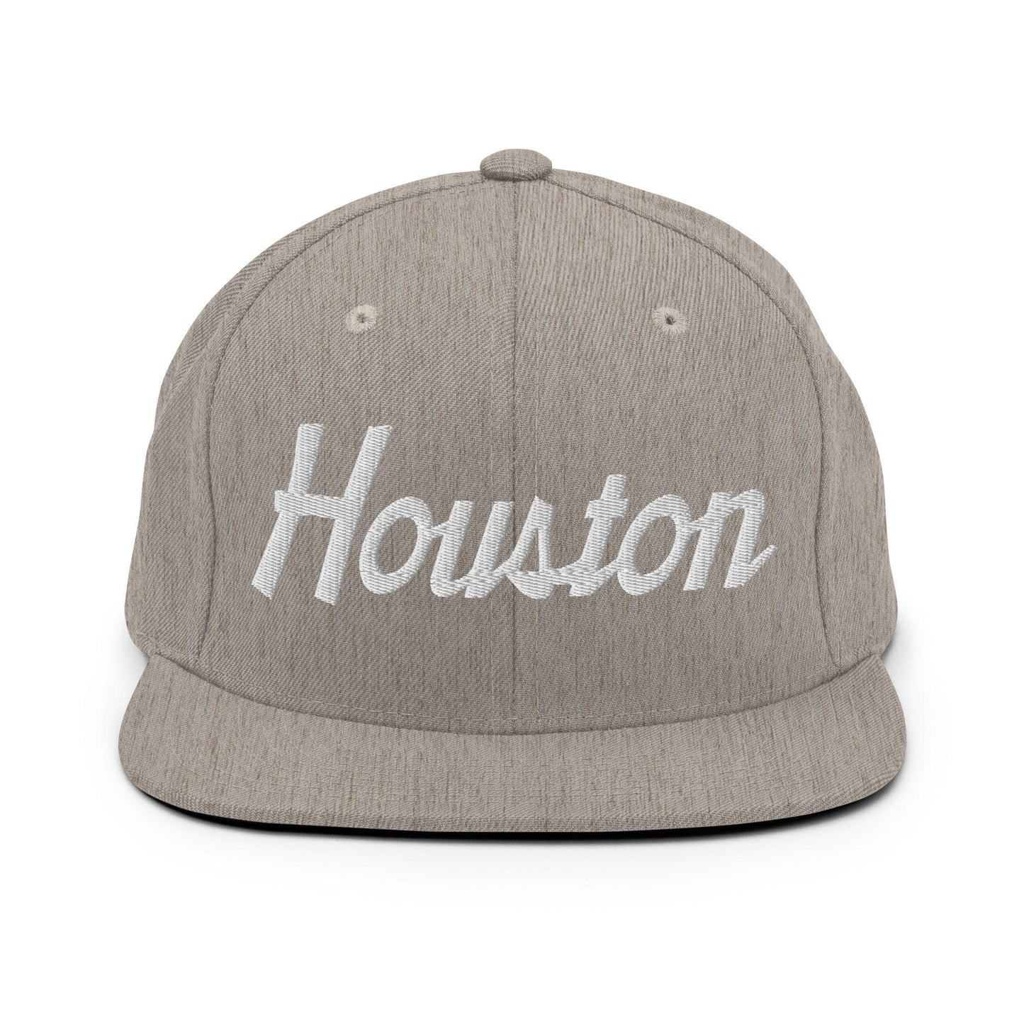 Houston Script Snapback Hat Heather Grey