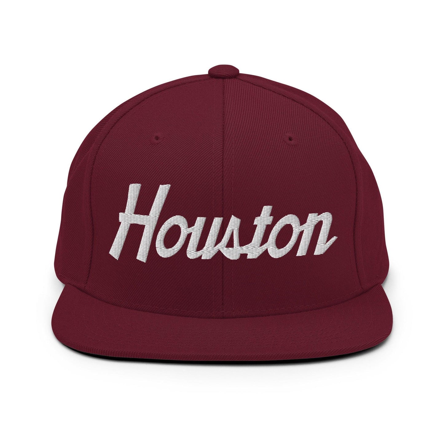 Houston Script Snapback Hat Maroon