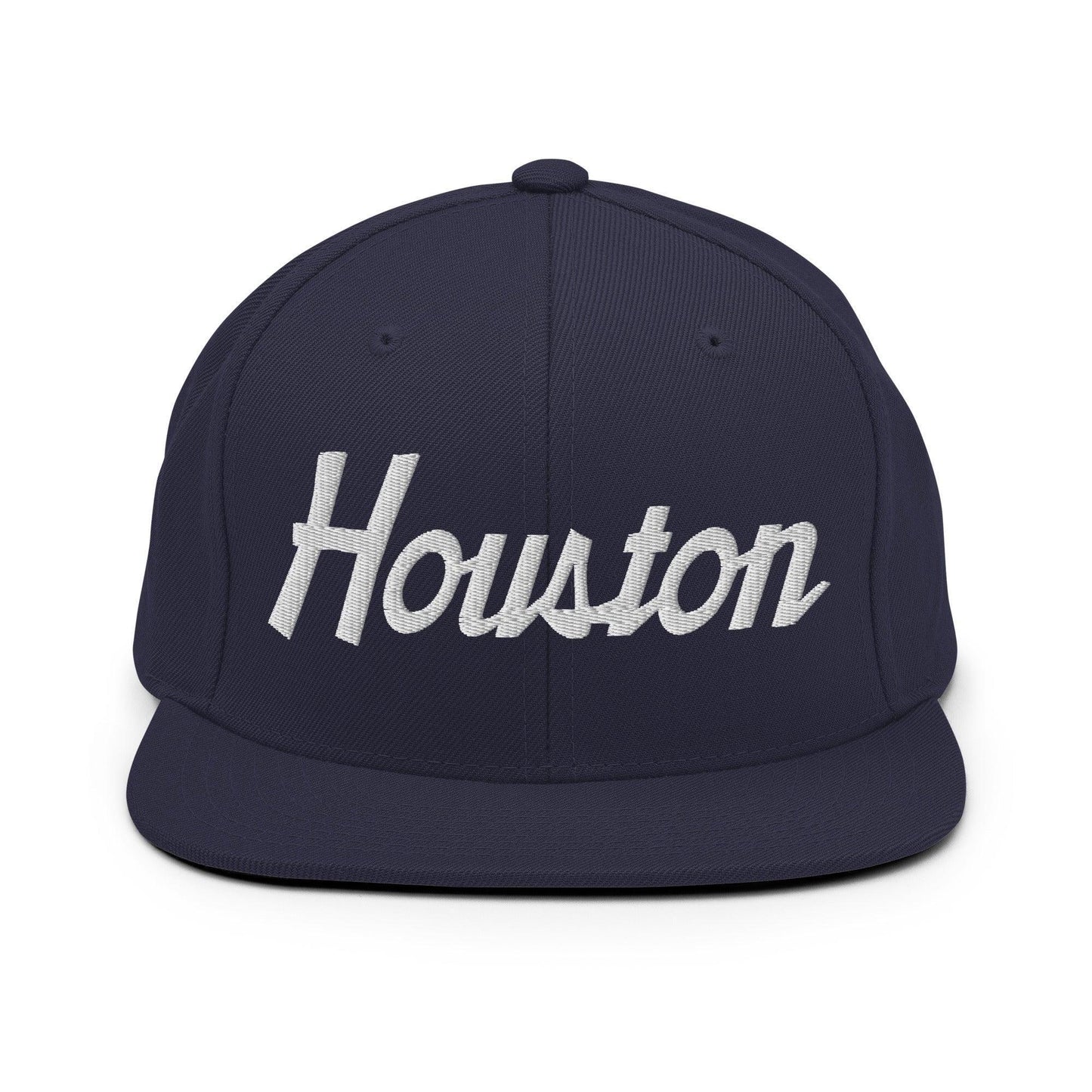 Houston Script Snapback Hat Navy