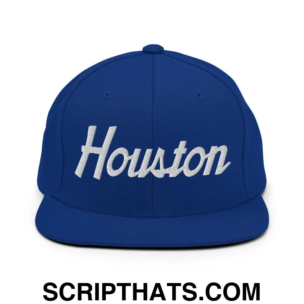 Houston Script Snapback Hat Royal Blue