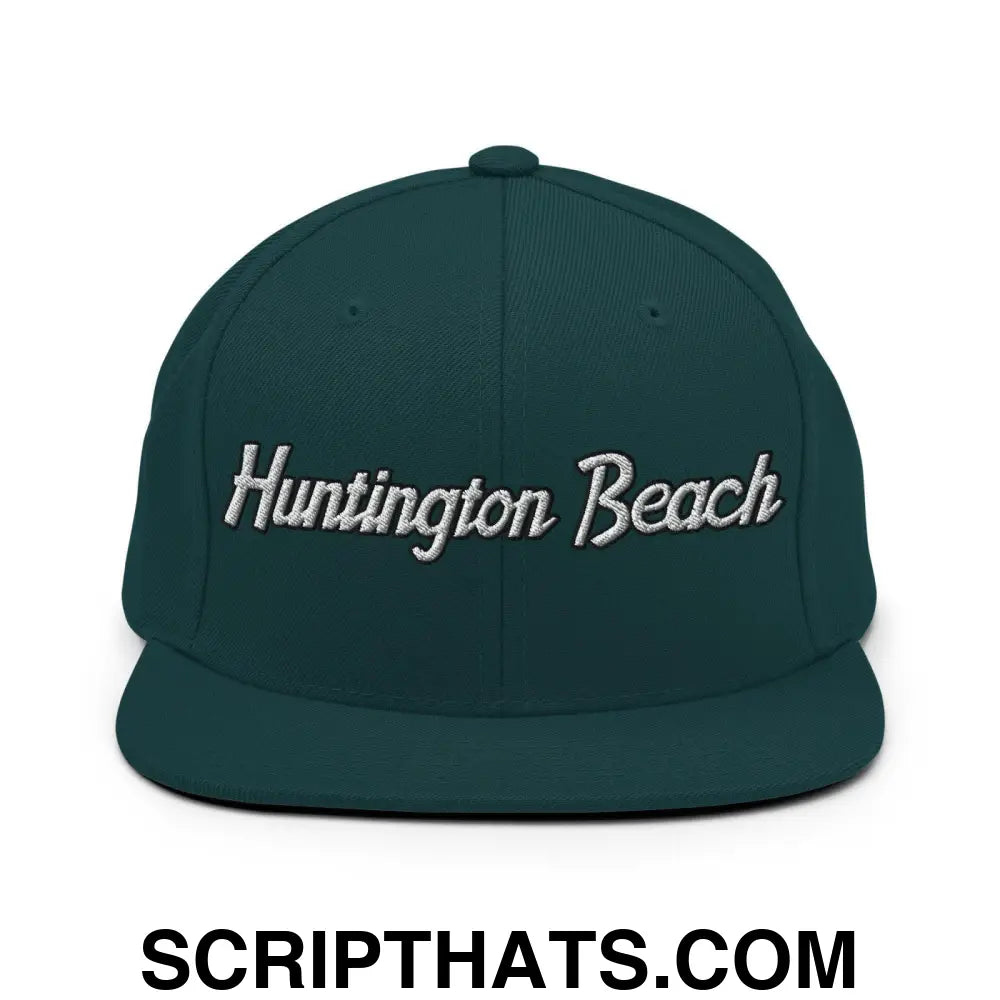 Huntington Beach Script Snapback Hat Spruce