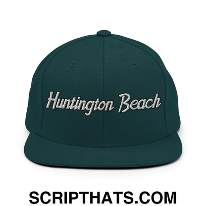 Huntington Beach Script Snapback Hat Spruce