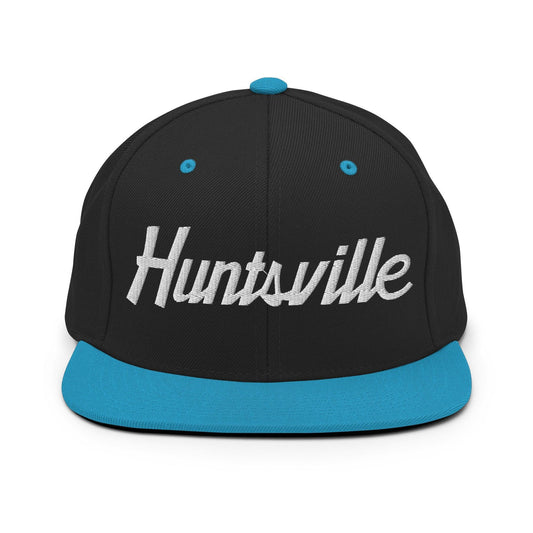 Huntsville Script Snapback Hat Black Teal