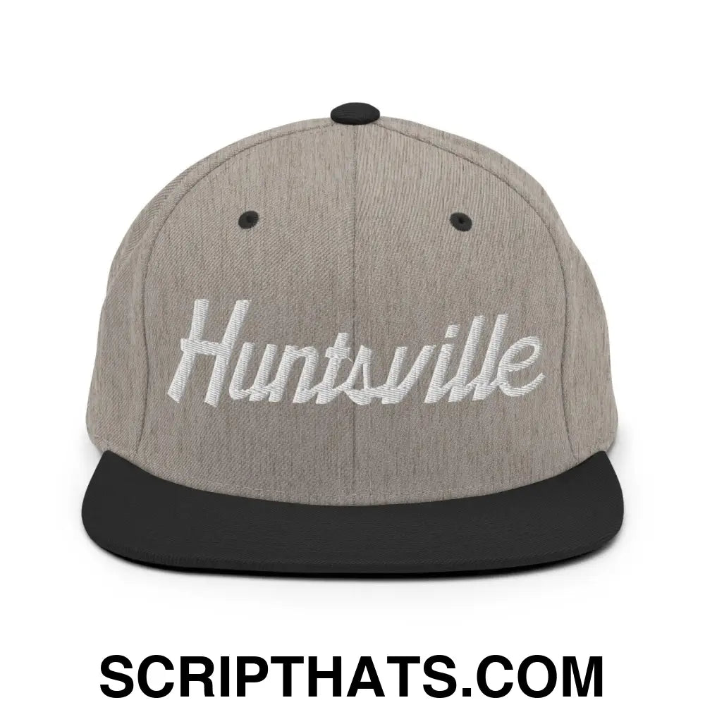 Huntsville Script Snapback Hat Heather Black