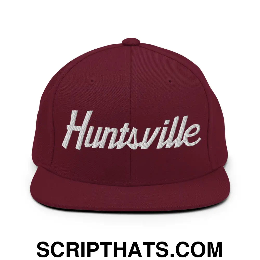 Huntsville Script Snapback Hat Maroon