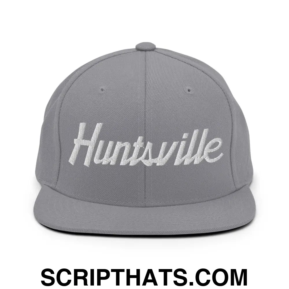 Huntsville Script Snapback Hat Silver