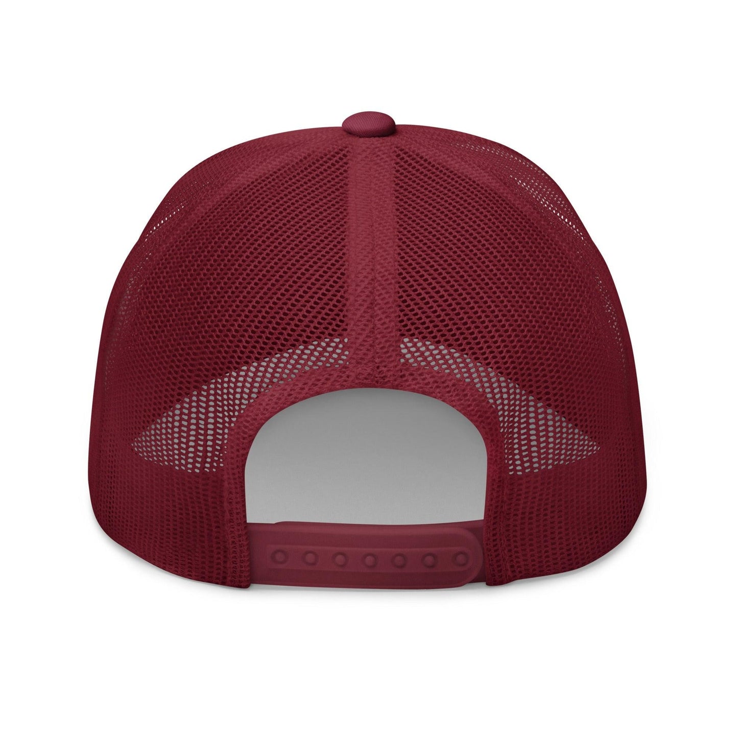 I Have Rabies Embroidered Mesh Trucker Hat Cranberry