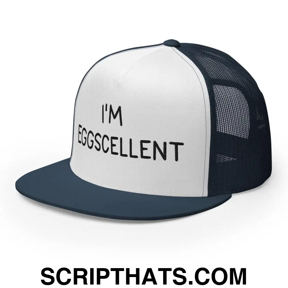 I'm Eggscellent Regular Trucker Show Hat Navy White Navy