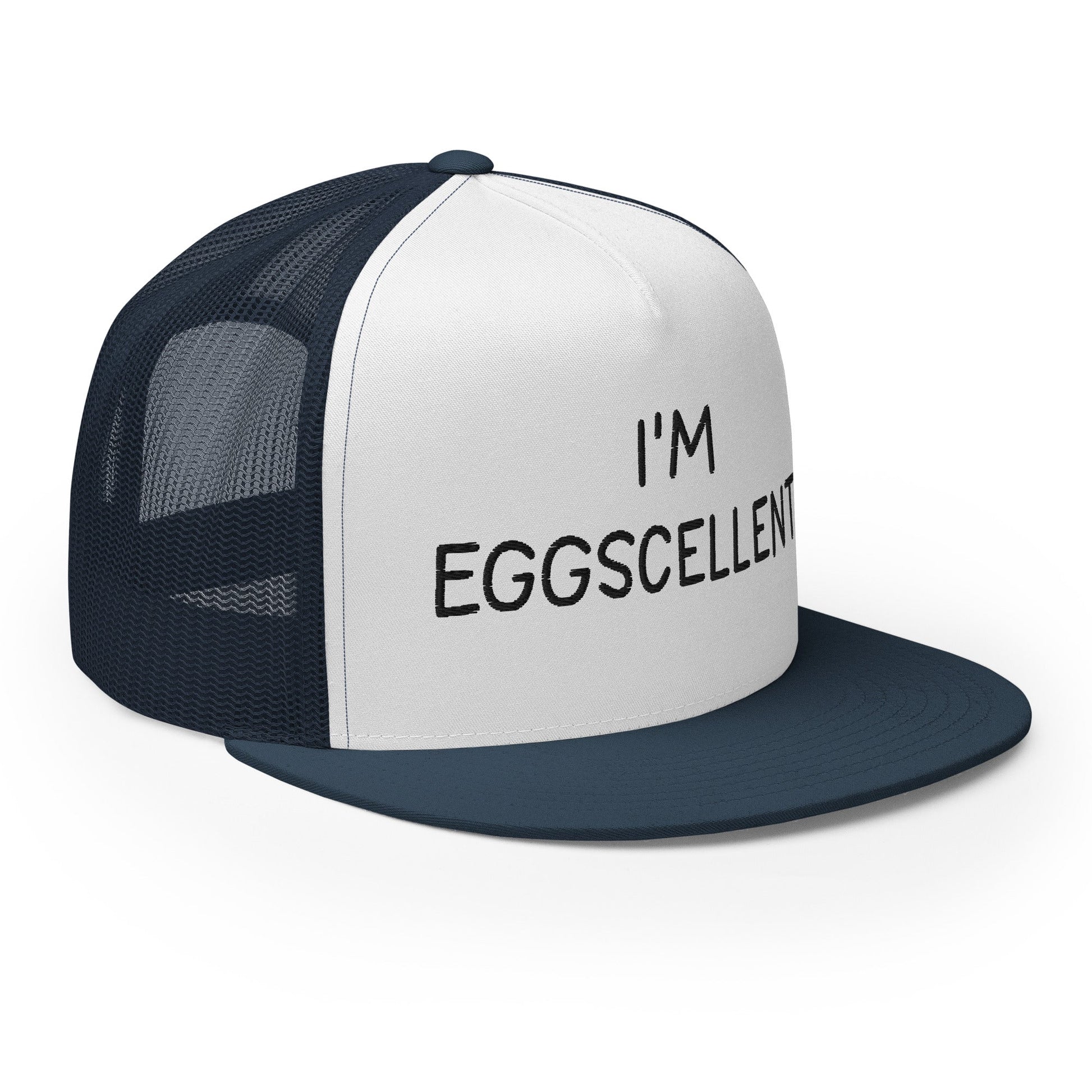 I'm Eggscellent Regular Trucker Show Hat Navy White Navy