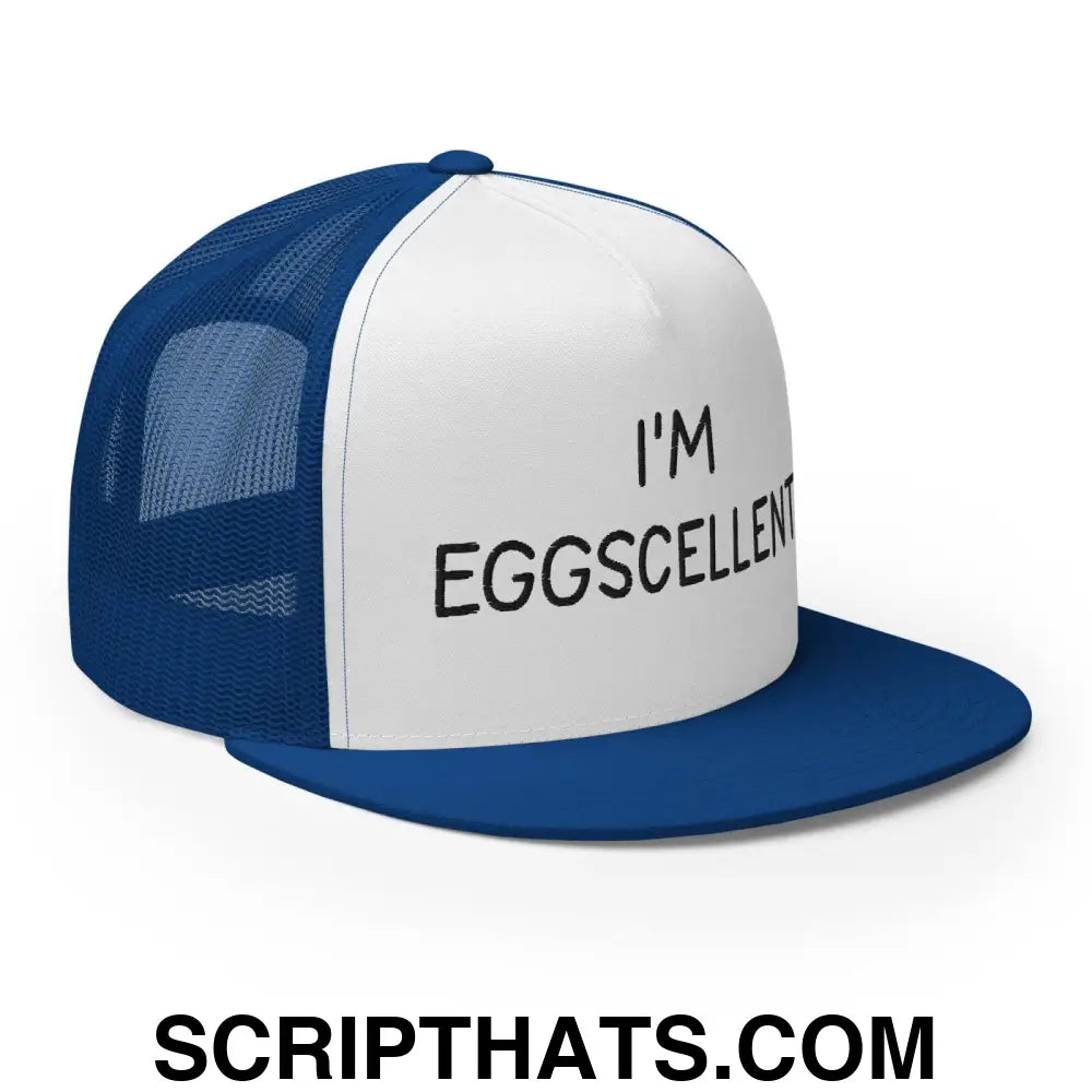 I'm Eggscellent Regular Trucker Show Hat Royal White Royal