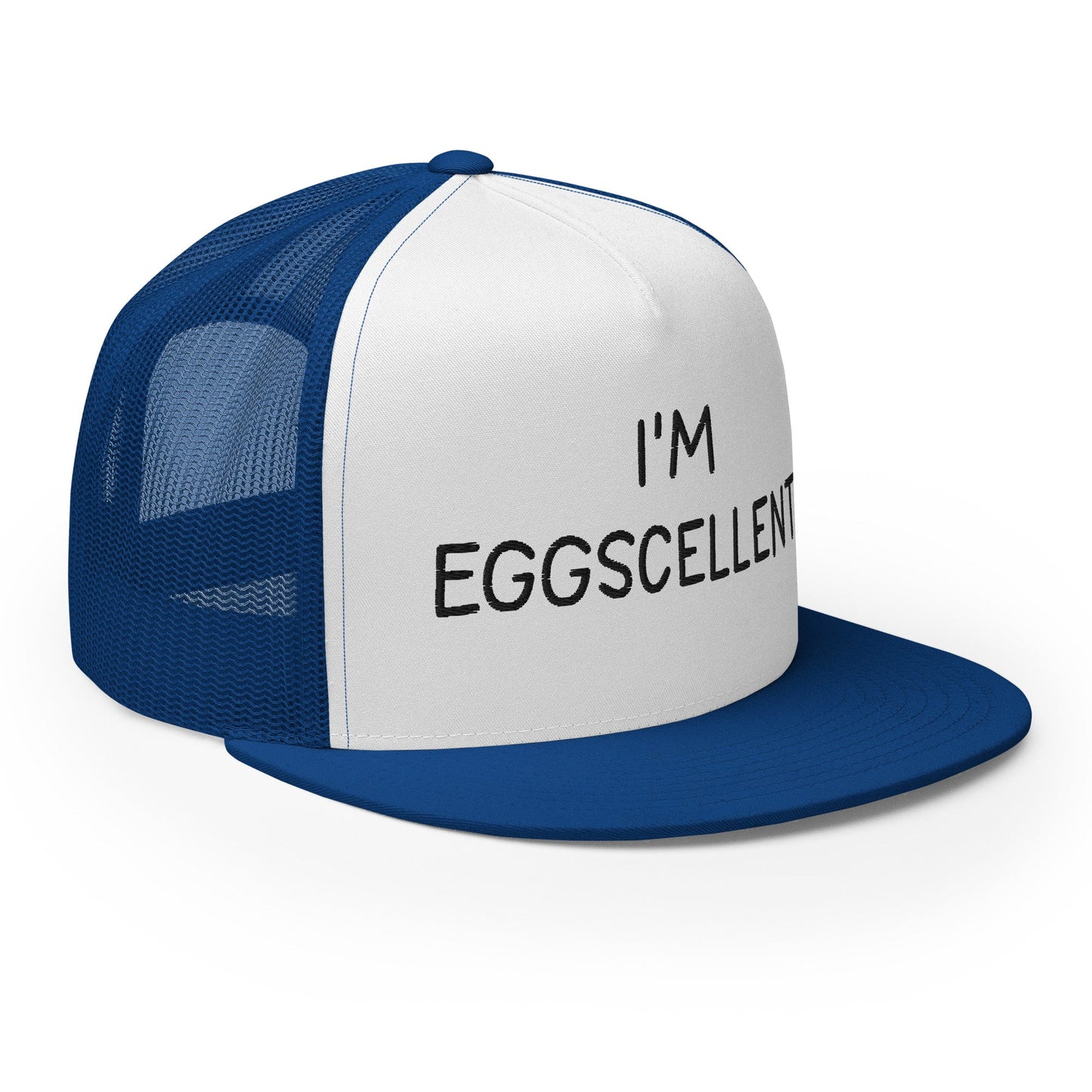 I'm Eggscellent Regular Trucker Show Hat Royal White Royal