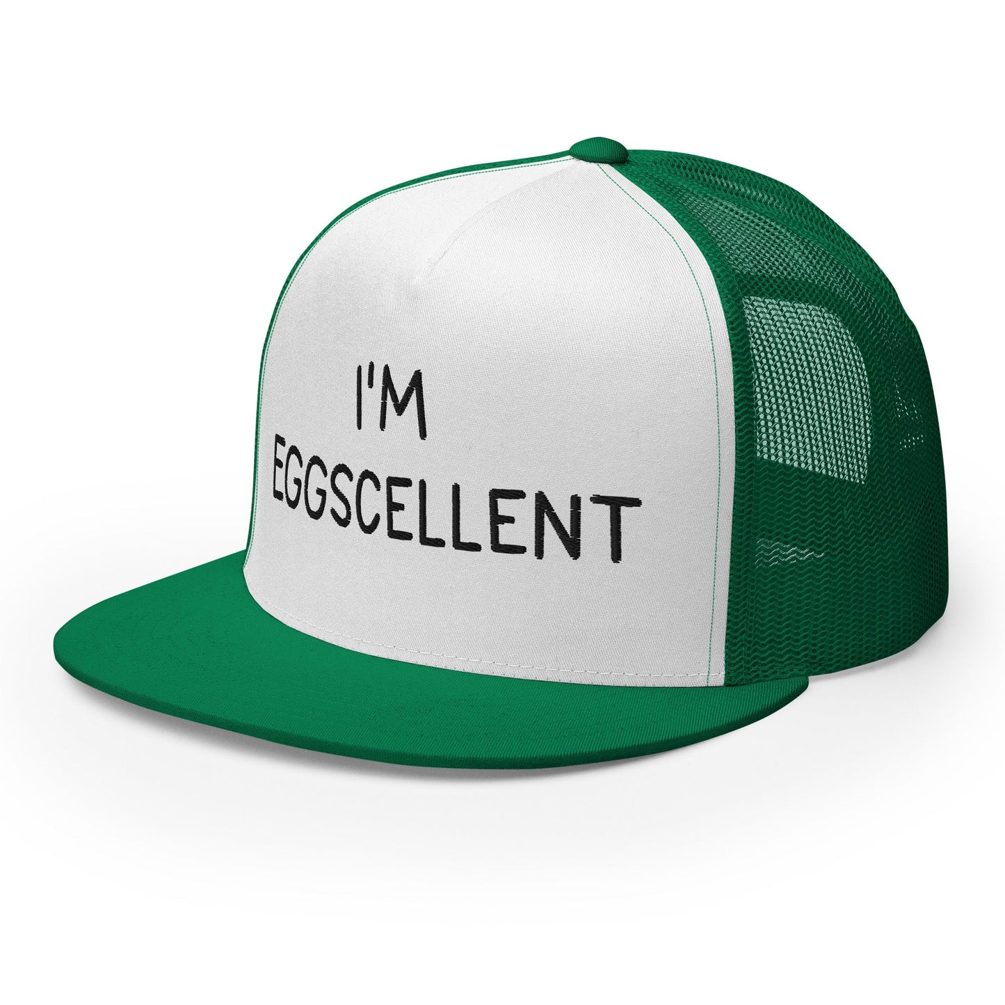 I'm Eggscellent Regular Trucker Show Hat Kelly White Kelly