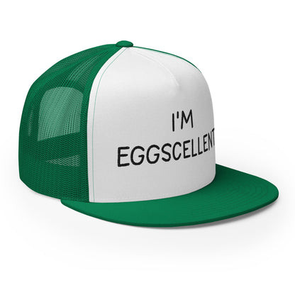 I'm Eggscellent Regular Trucker Show Hat Kelly White Kelly