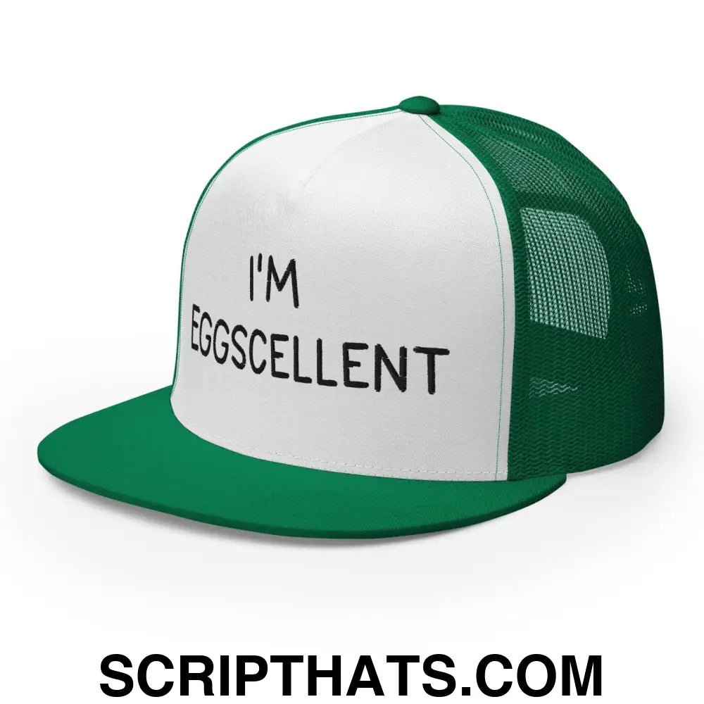 I'm Eggscellent Regular Trucker Show Hat Kelly White Kelly