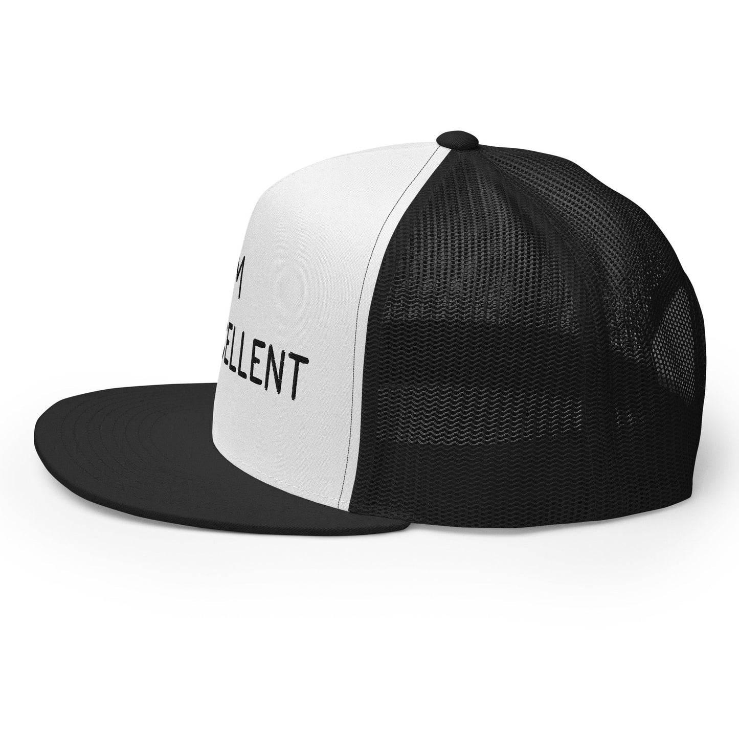 I'm Eggscellent Regular Trucker Show Hat Black White Black