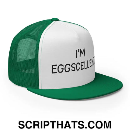 I'm Eggscellent Regular Trucker Show Hat Kelly White Kelly