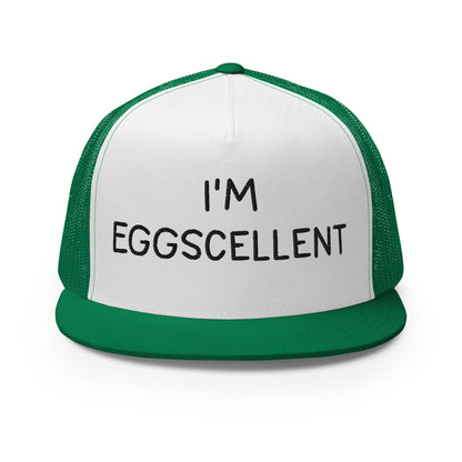 I'm Eggscellent Regular Trucker Show Hat Kelly White Kelly