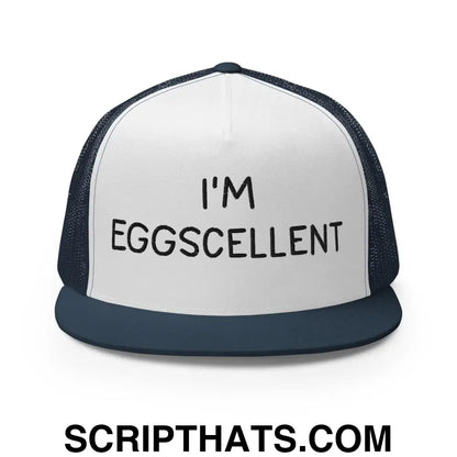 I'm Eggscellent Regular Trucker Show Hat Navy White Navy