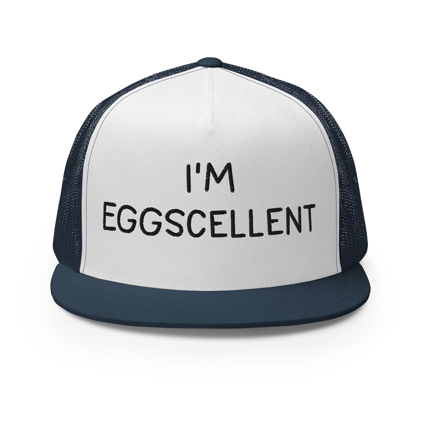 I'm Eggscellent Regular Trucker Show Hat Navy White Navy