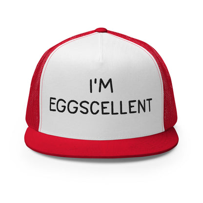 I'm Eggscellent Regular Trucker Show Hat Red White Red