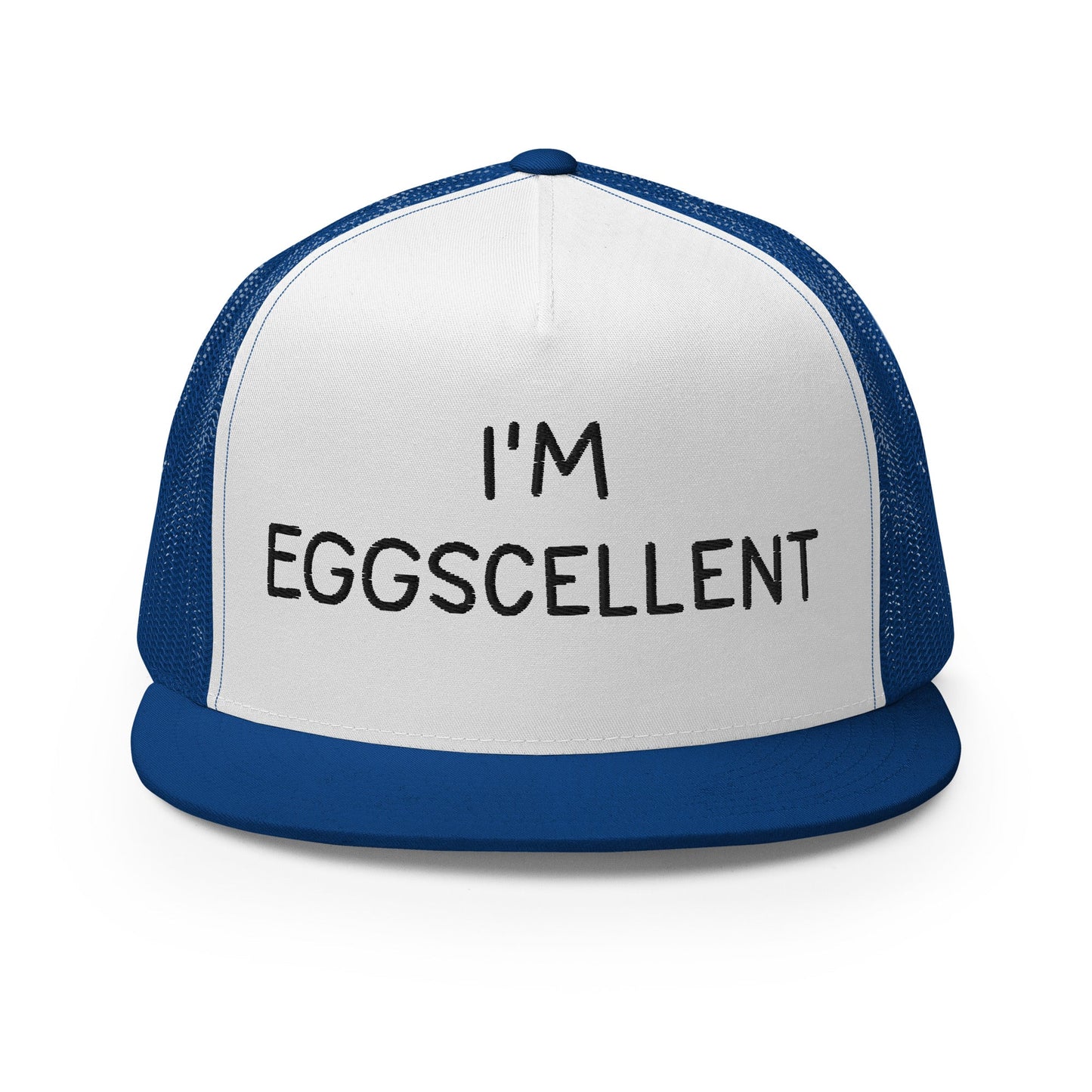 I'm Eggscellent Regular Trucker Show Hat Royal White Royal