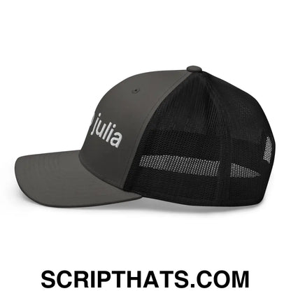 I'm So Julia Retro Trucker Hat Charcoal Black