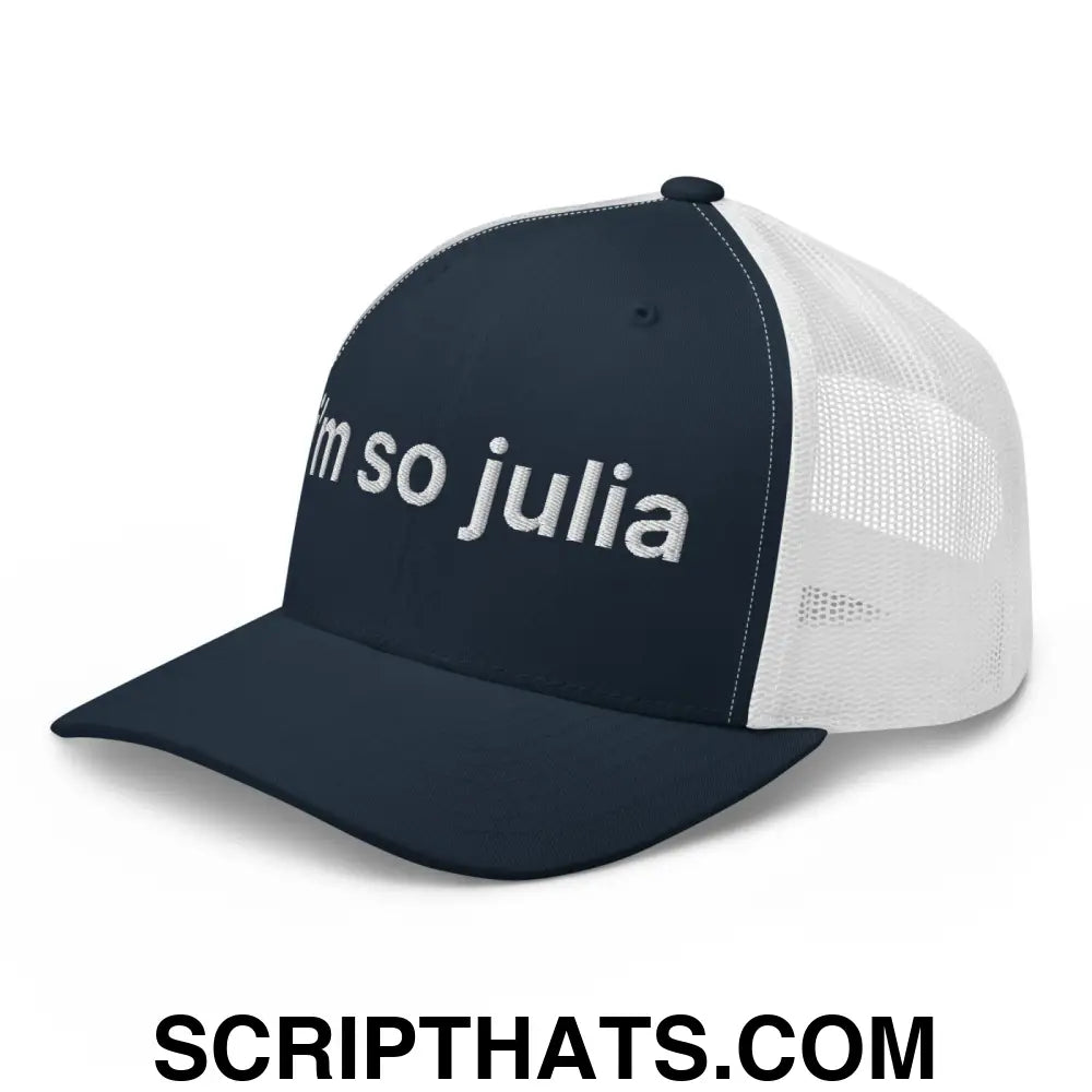 I'm So Julia Retro Trucker Hat Navy White