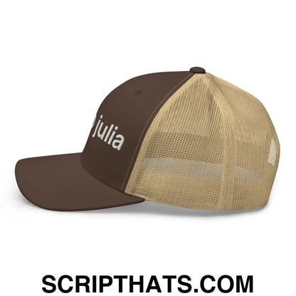 I'm So Julia Retro Trucker Hat Brown Khaki