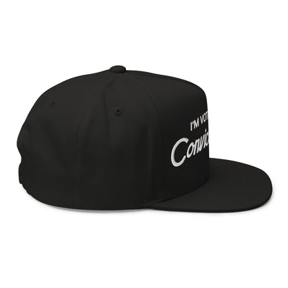 I'm Voting For The Convicted Felon Flat Bill Snapback Hat Black