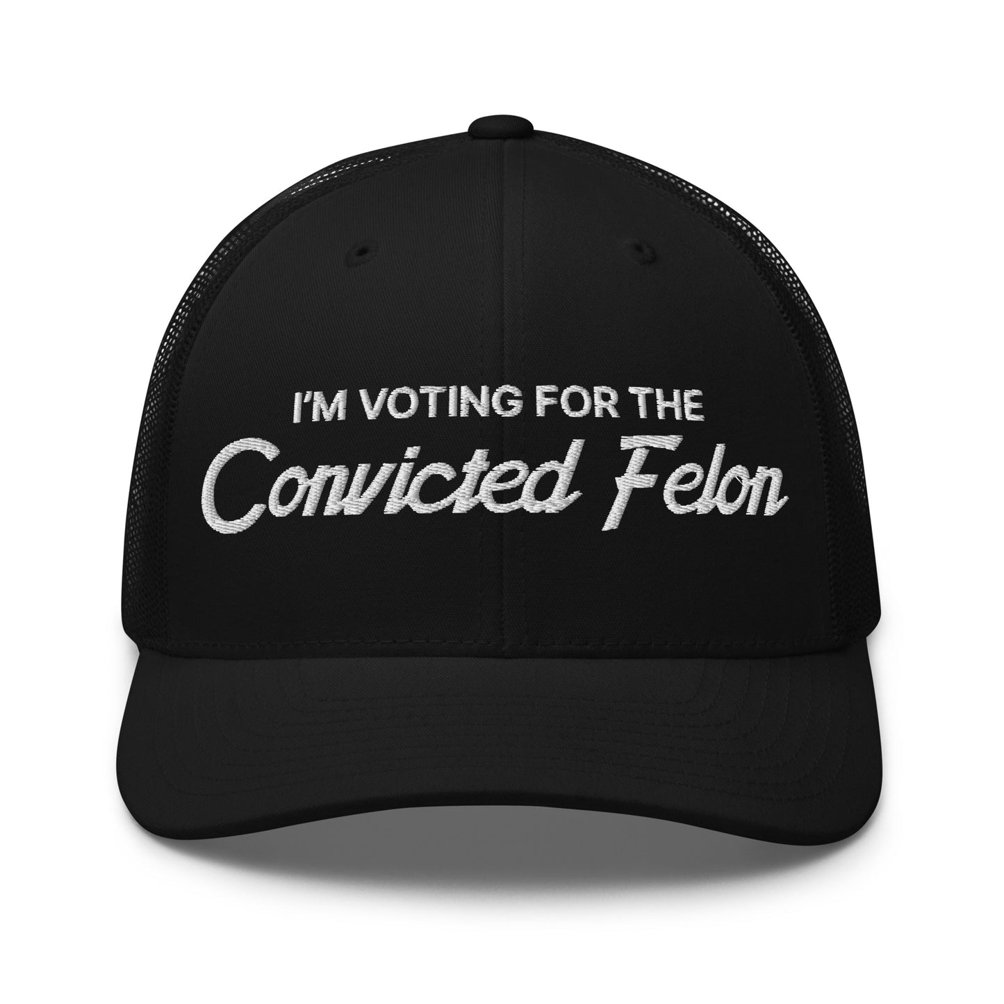 I'm Voting For The Convicted Felon Retro Trucker Hat Black