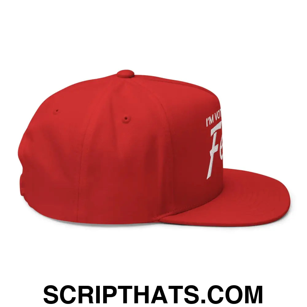 I'm Voting for the Felon Flat Bill Snapback Hat Red