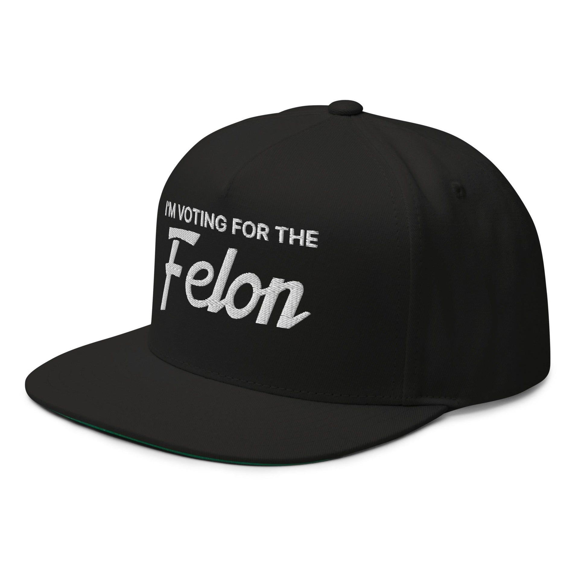 I'm Voting for the Felon Flat Bill Snapback Hat Black