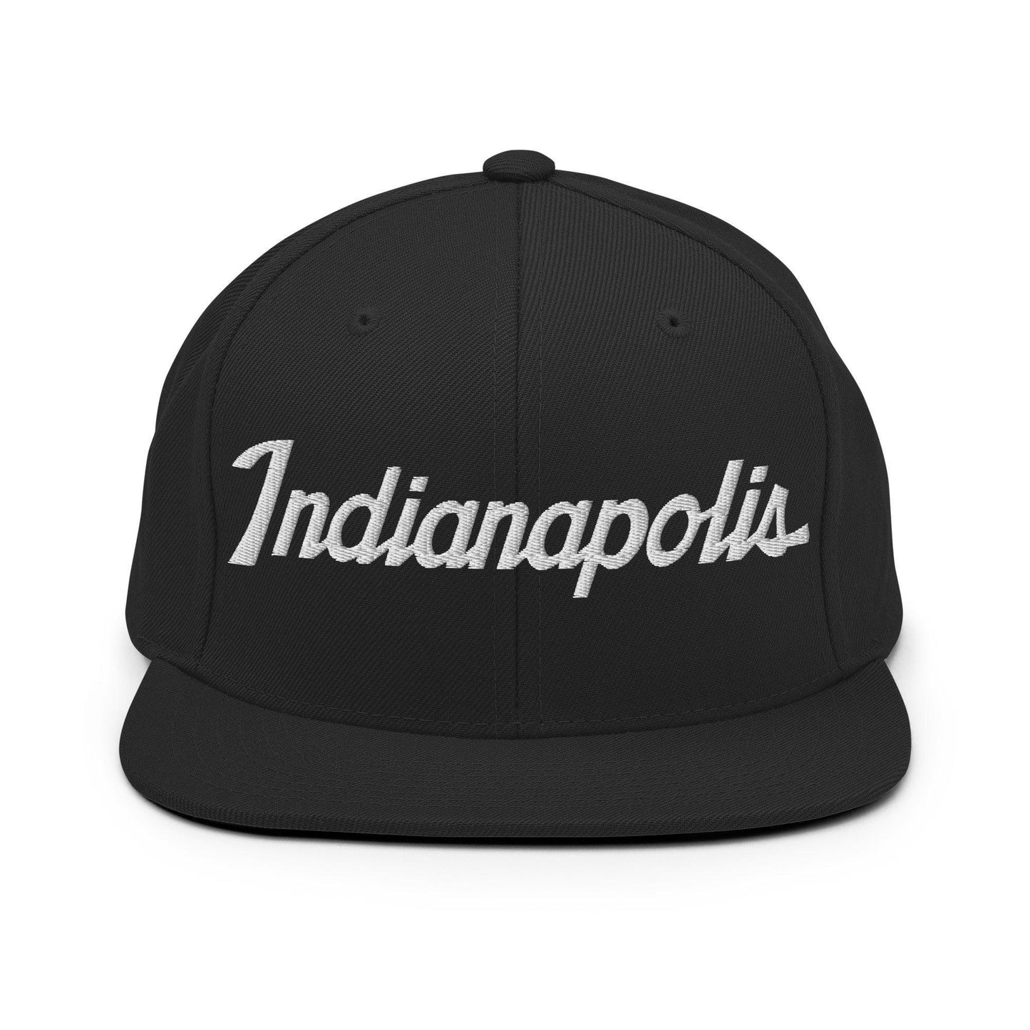 Indianapolis Script Snapback Hat Black