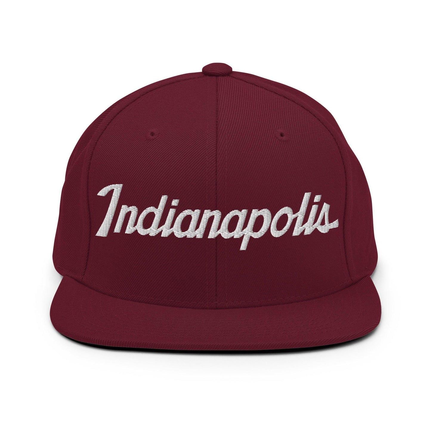 Indianapolis Script Snapback Hat Maroon