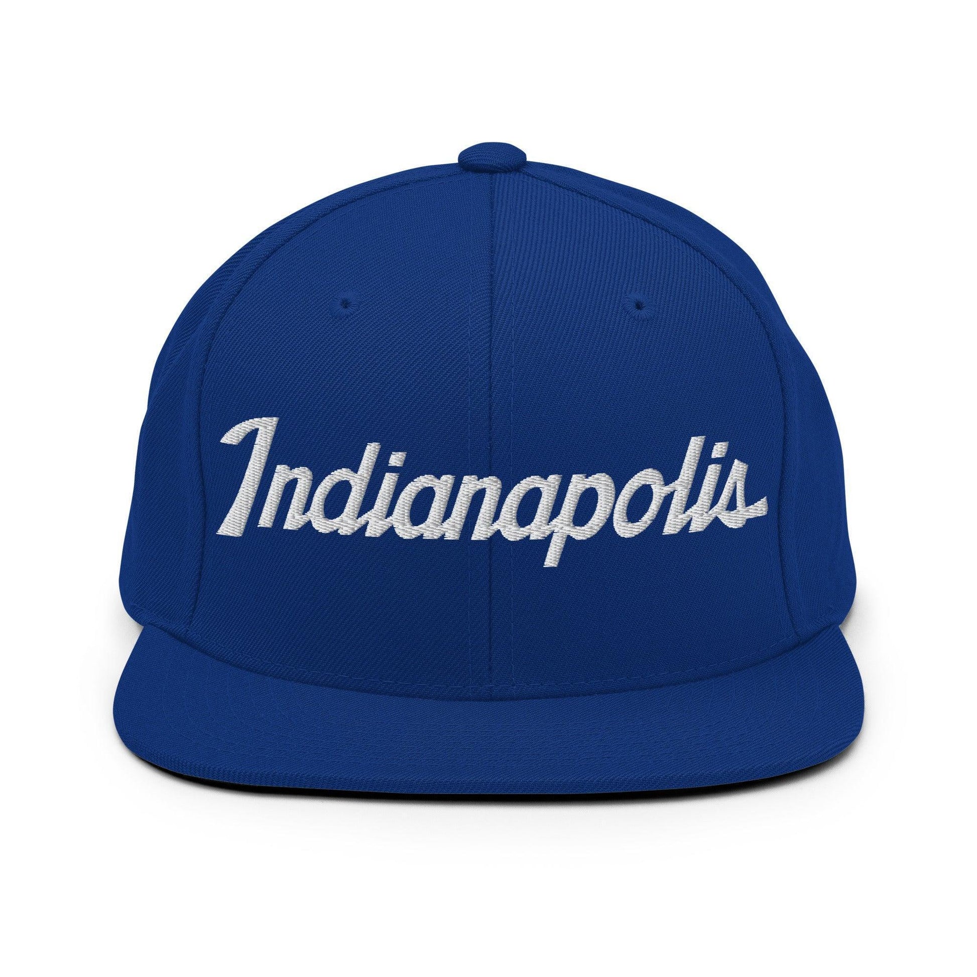 Indianapolis Script Snapback Hat Royal Blue