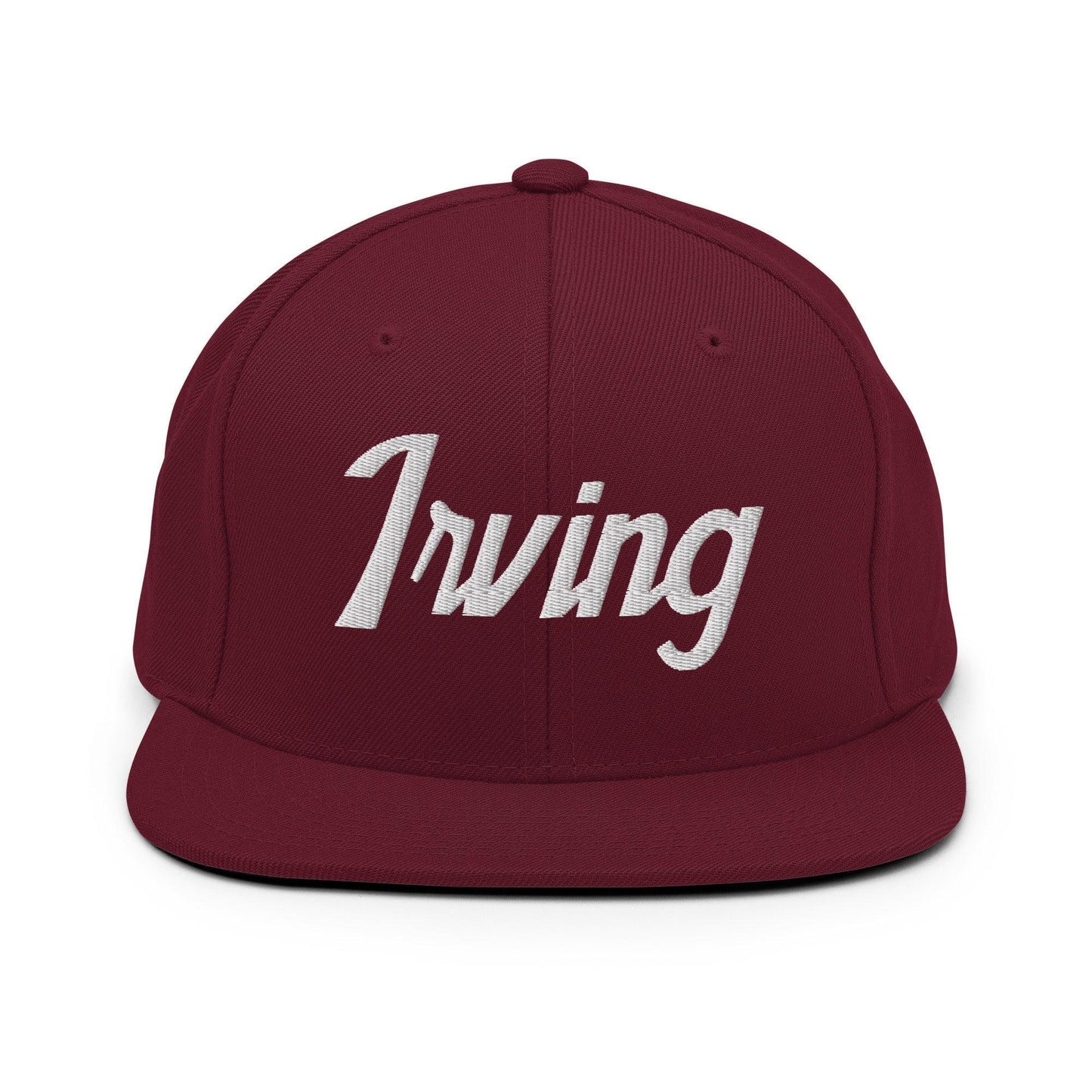 Irving Script Snapback Hat Maroon