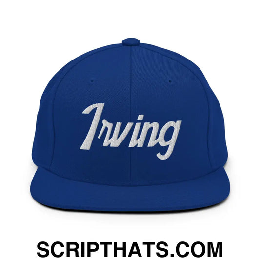 Irving Script Snapback Hat Royal Blue