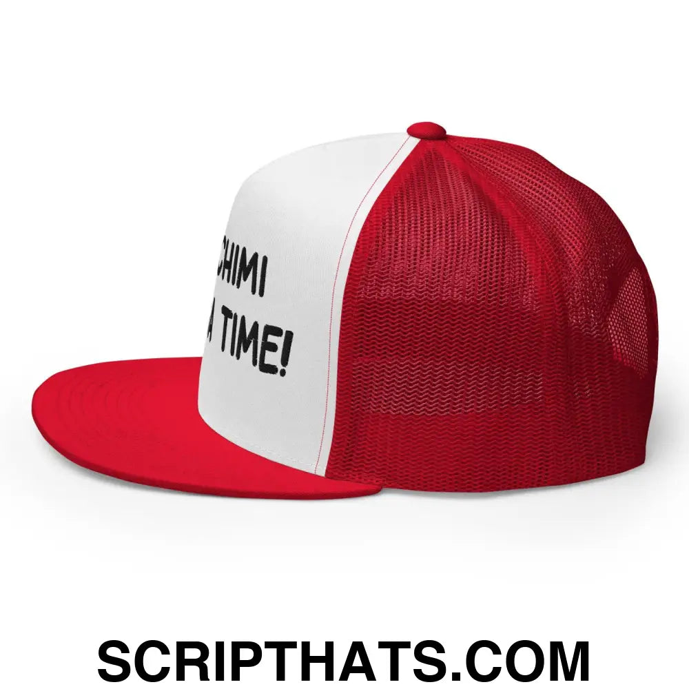 It's Chimi Changa Time Regular Trucker Show Hat Red White Red