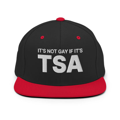 It's Not Gay if it's TSA Snapback Hat Black Red