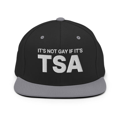 It's Not Gay if it's TSA Snapback Hat Black Silver