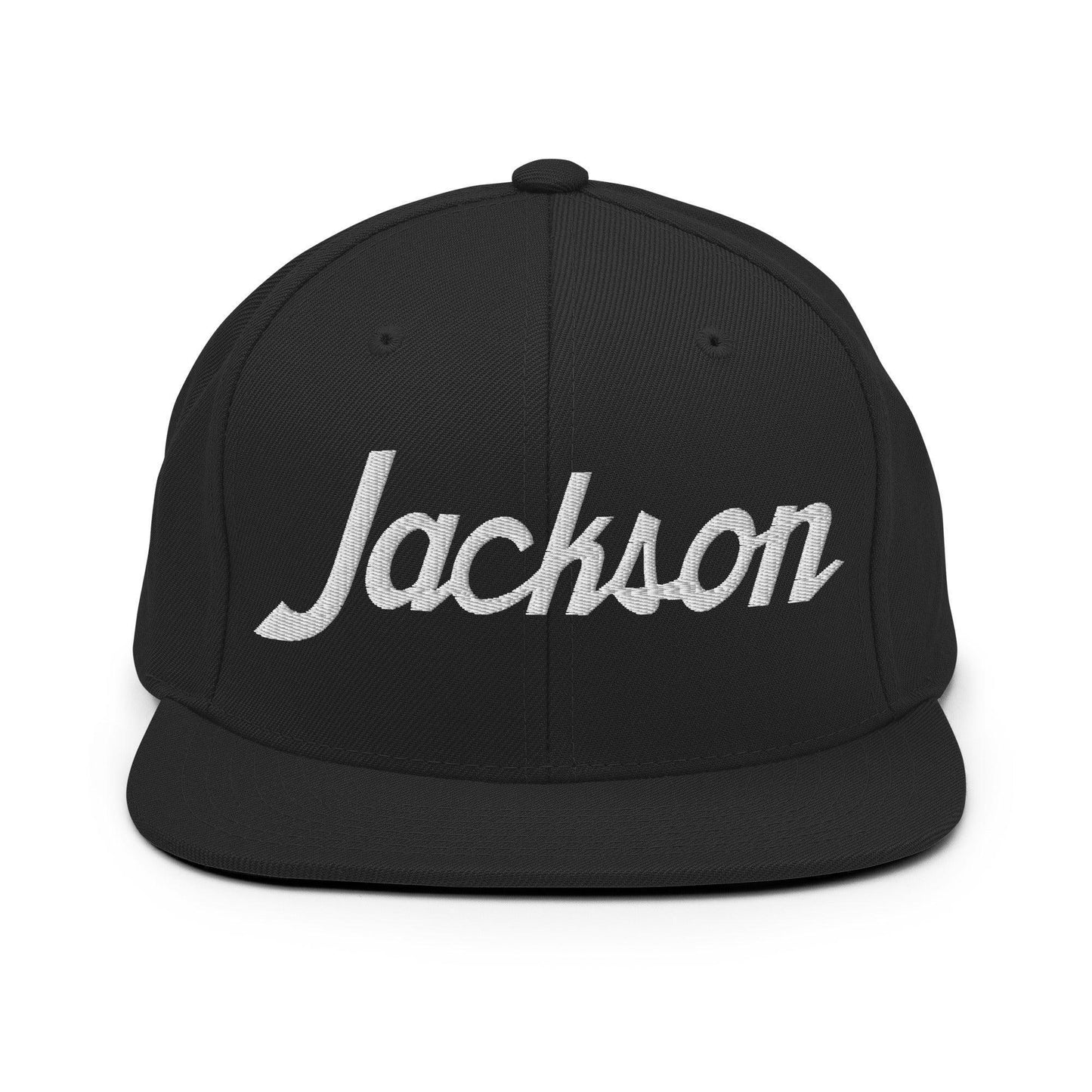 Jackson Script Snapback Hat Black