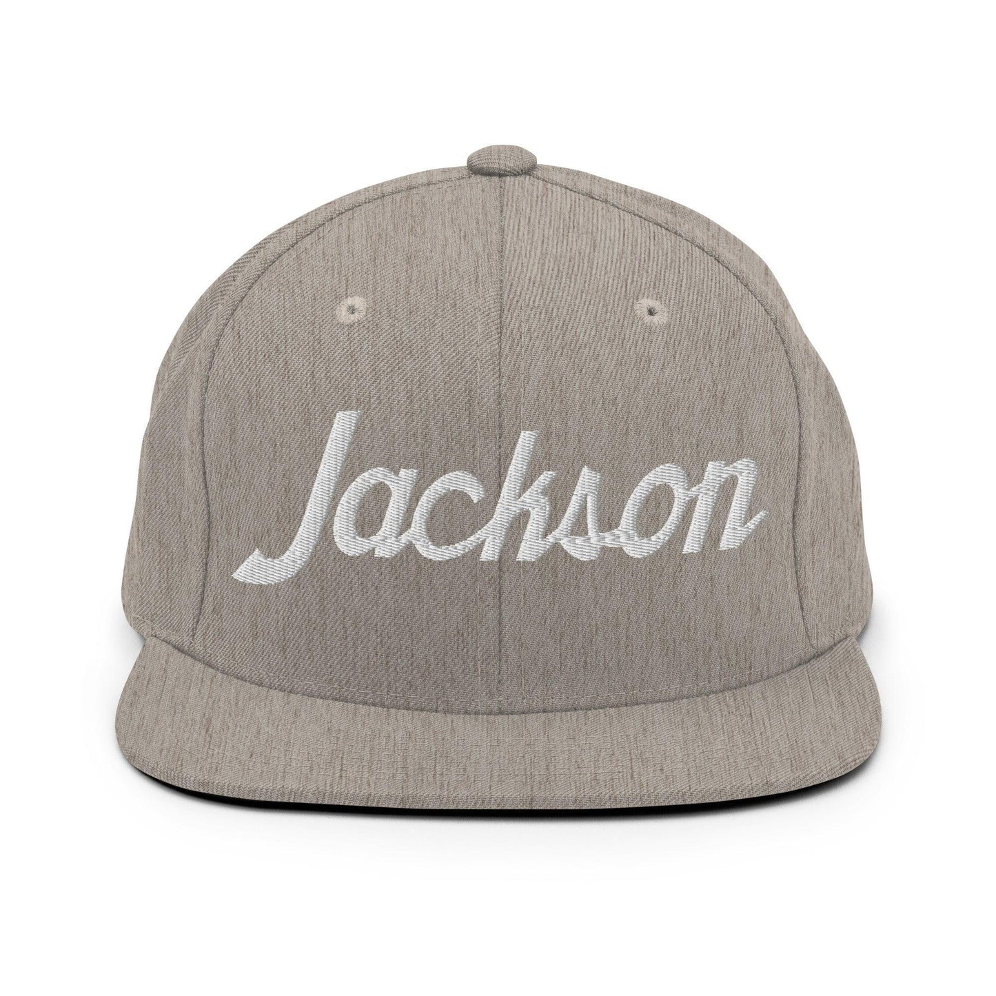 Jackson Script Snapback Hat Heather Grey