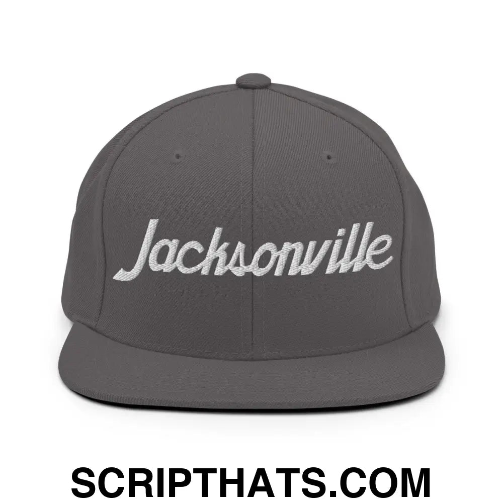 Jacksonville Script Snapback Hat Dark Grey