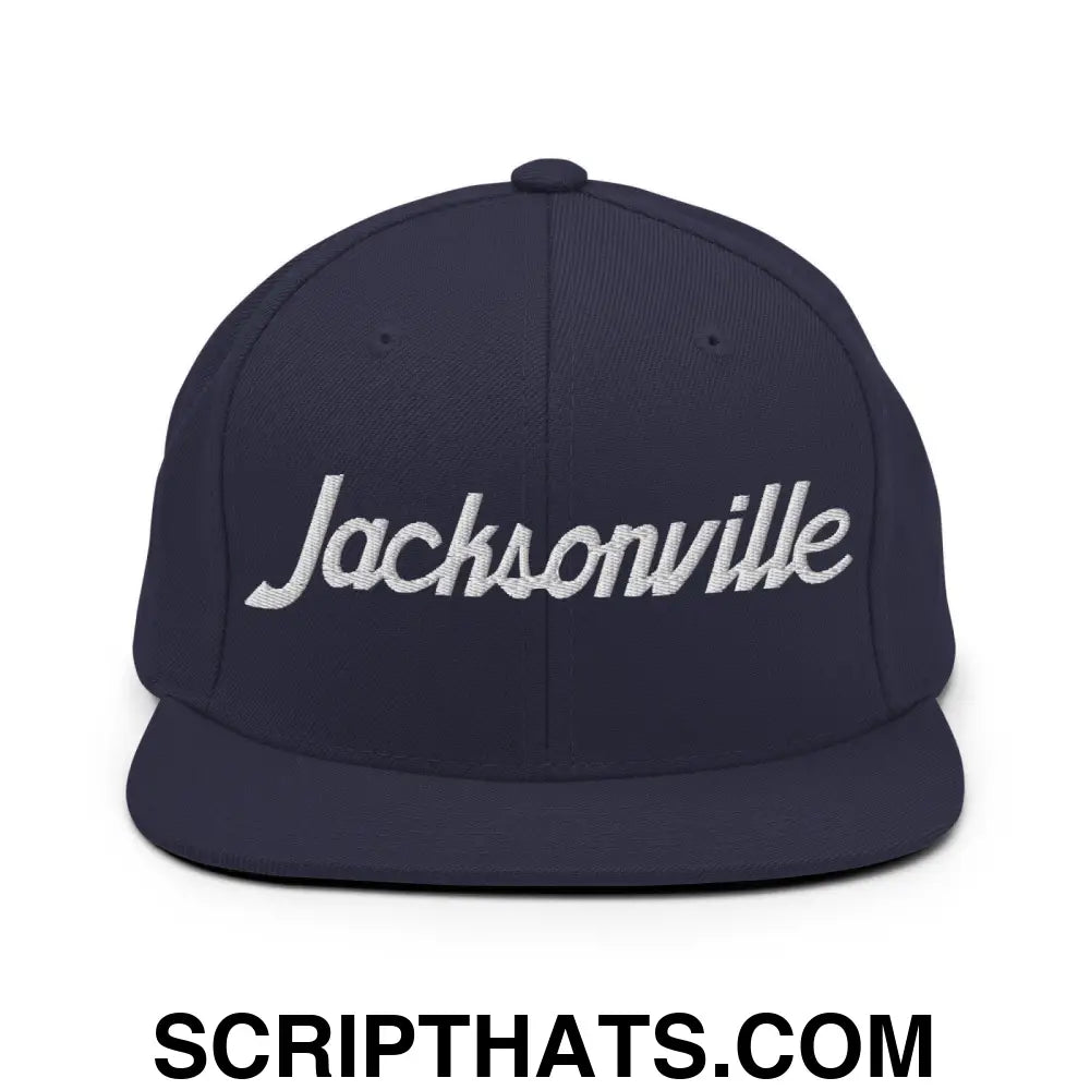 Jacksonville Script Snapback Hat Navy