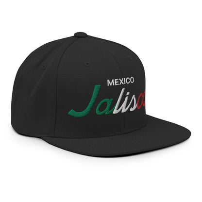 Jalisco Mexico Vintage Sports Script Snapback Hat Black