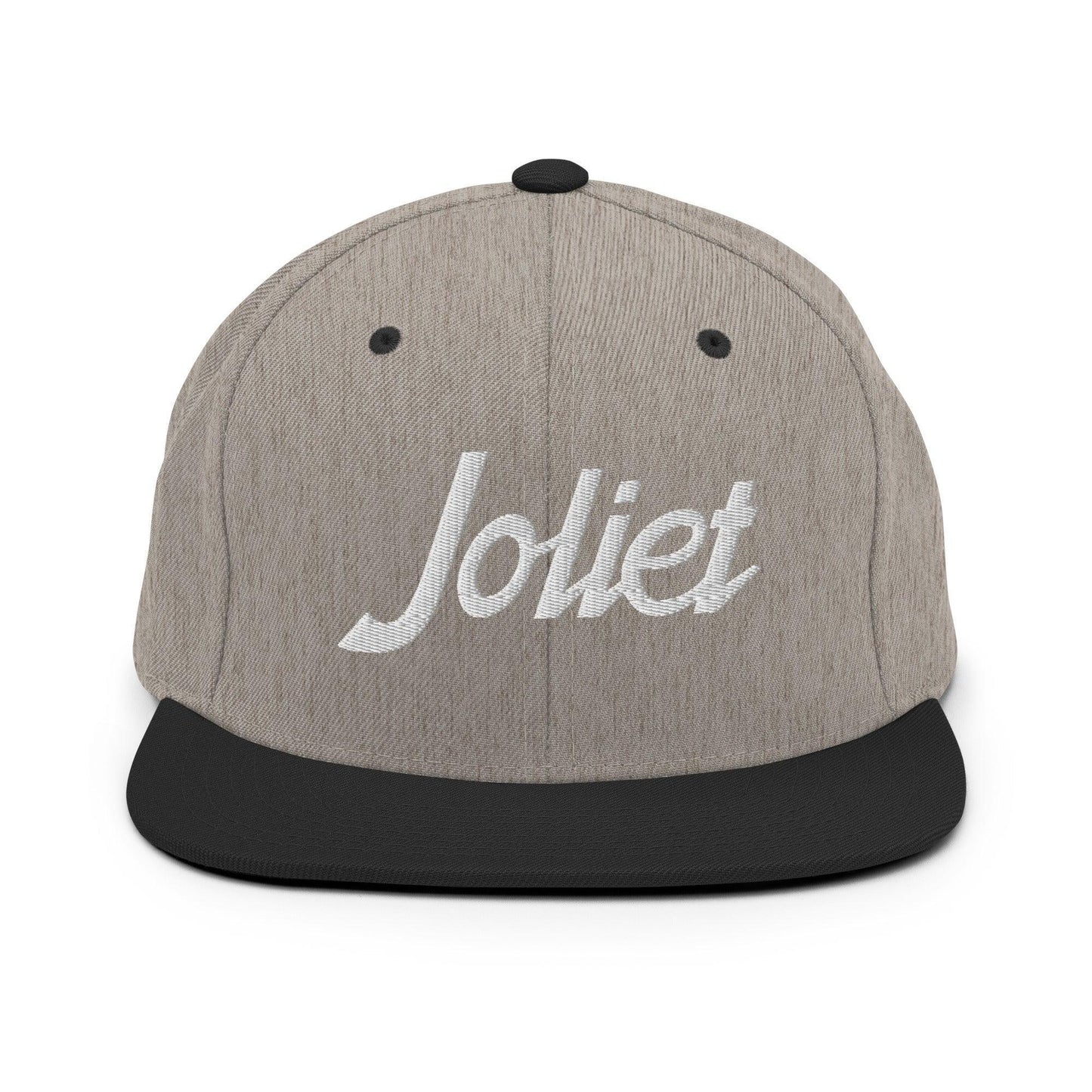 Joliet Script Snapback Hat Heather Black