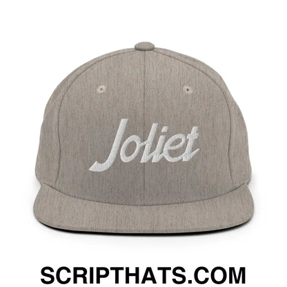 Joliet Script Snapback Hat Heather Grey