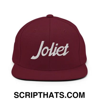 Joliet Script Snapback Hat Maroon