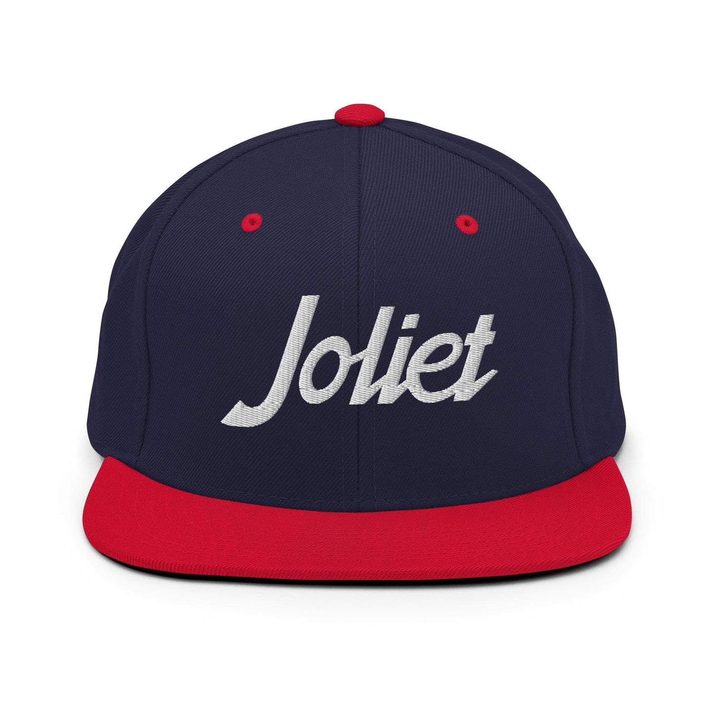 Joliet Script Snapback Hat Navy Red